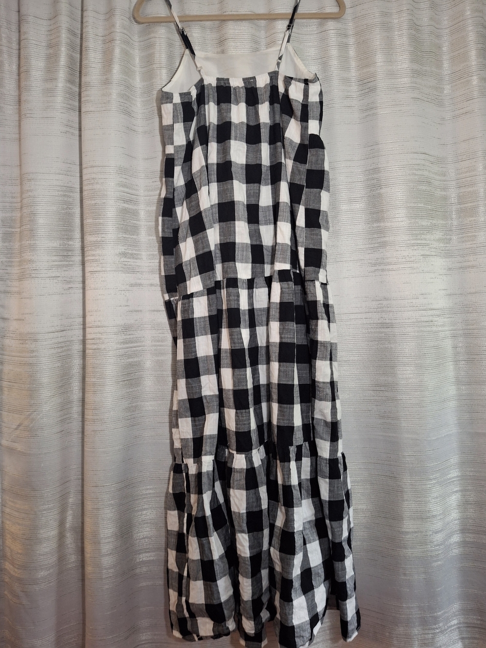 Pink Lily Black & White Checked Tiered Sundress - Picture 6 of 6